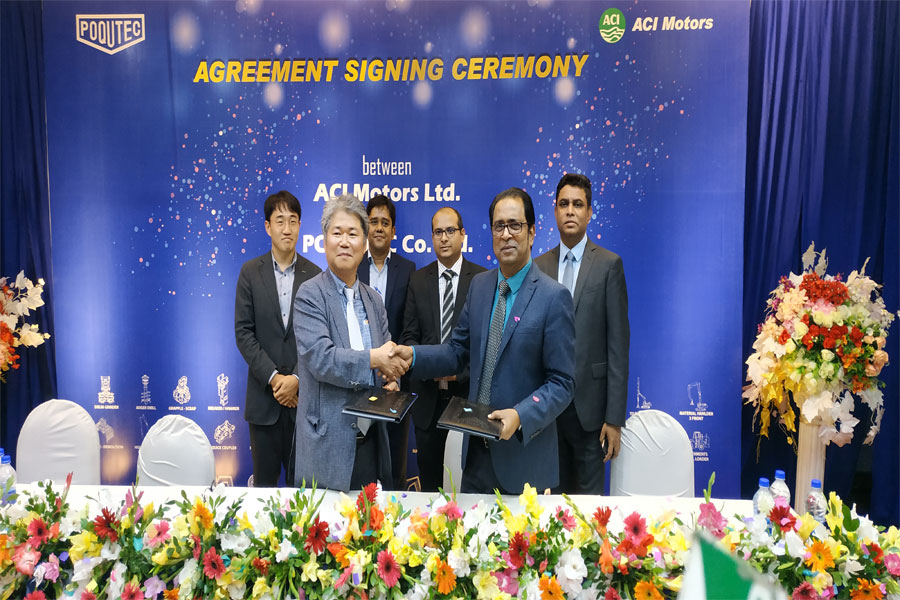 Agreement signing ceremony between ACI Motors and POQUTEC